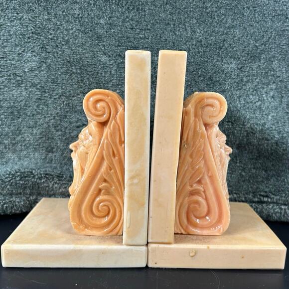 Greek Screaming Man Stone Bookends MCM Vintage - Picture 13 of 16